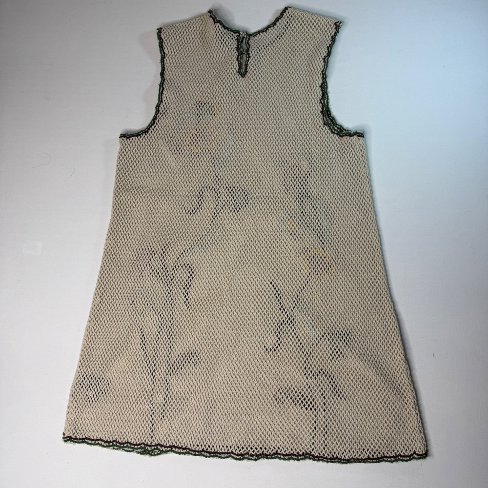 Zara Women Beige Knit Mini Dress 3D Crochet Floral Applique Size L Boho NWOT - Picture 9 of 10